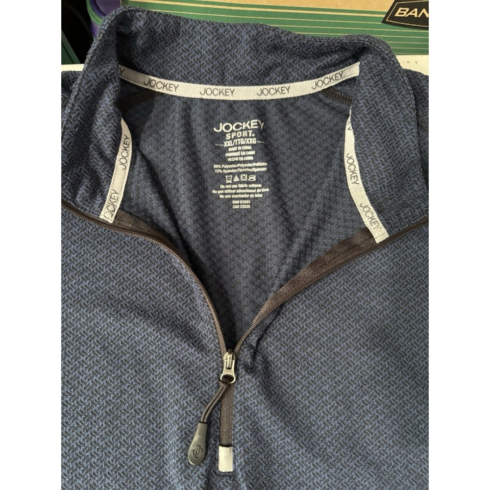 JOCKEY Men's Gray Active Pullover 1/4 Zip Long Sleeve - Size XXL - Picture 2 of 6